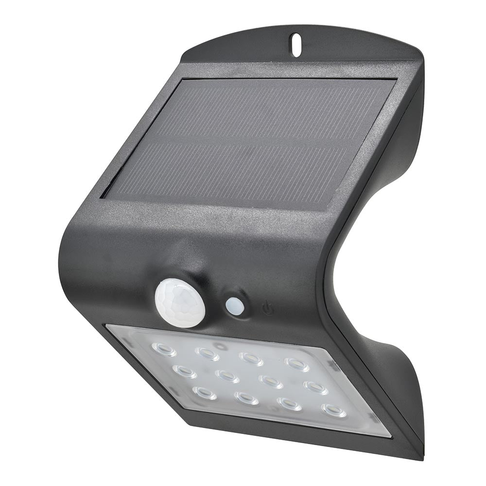 Ohm Electric Sensor Wall Light Solar 200 Lumens Black