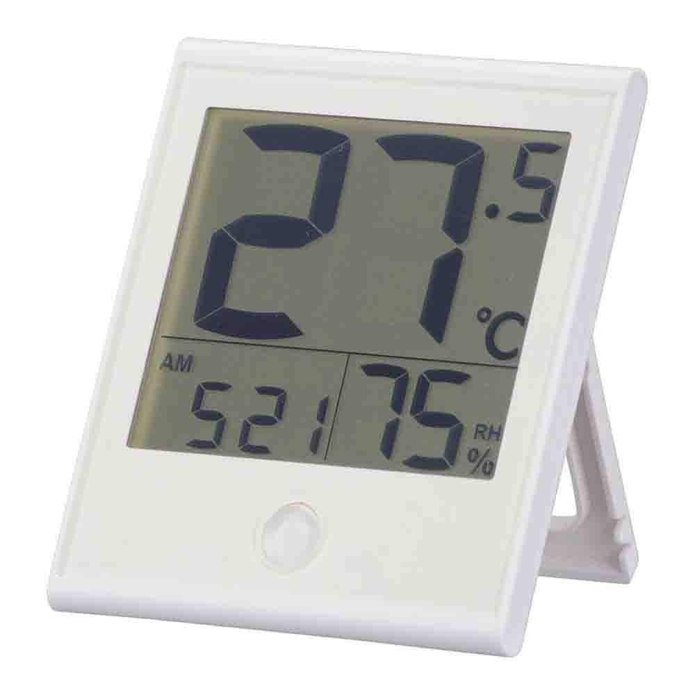 Ohm Electric Easy-to-Read Thermo-Hygrometer with Clock Function