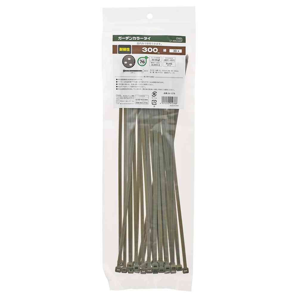 Ohm Electric Garden Color Tie Weather Resistant 300mm Green 09-1278 (Pack of 30)