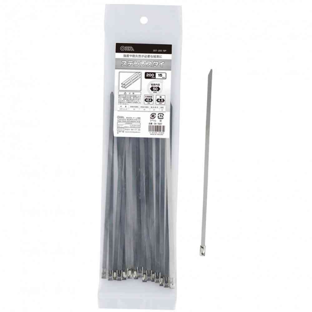 Ohm Electric Stainless Steel Tie, 200mm, SST-200, 15 Pieces