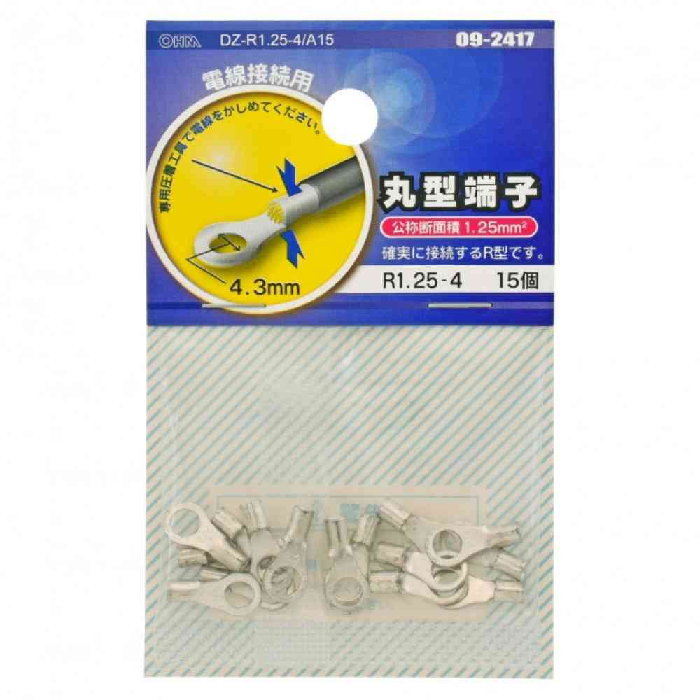 Ohm Electric Round Terminal R1.25-4 DZ-R1.25-4/A15 (15 pieces)