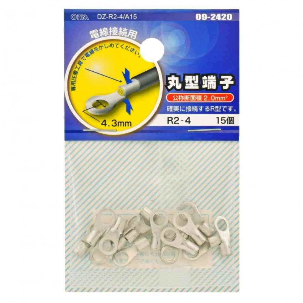 Ohm Electric Round Terminal R2-4 DZ-R2-4/A15 (15 pieces)