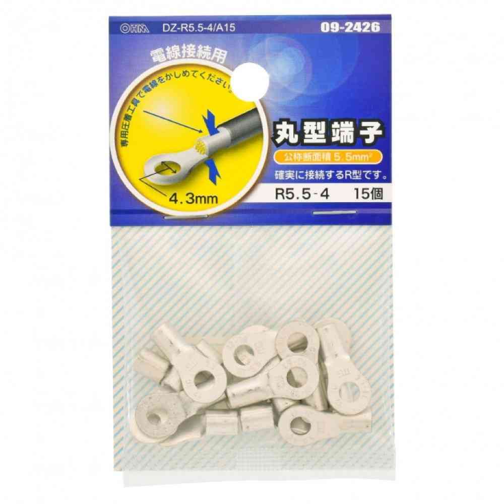 Ohm Electric Round Terminal R5.5-4 DZ-R5.5-4/A15 (15 pieces)