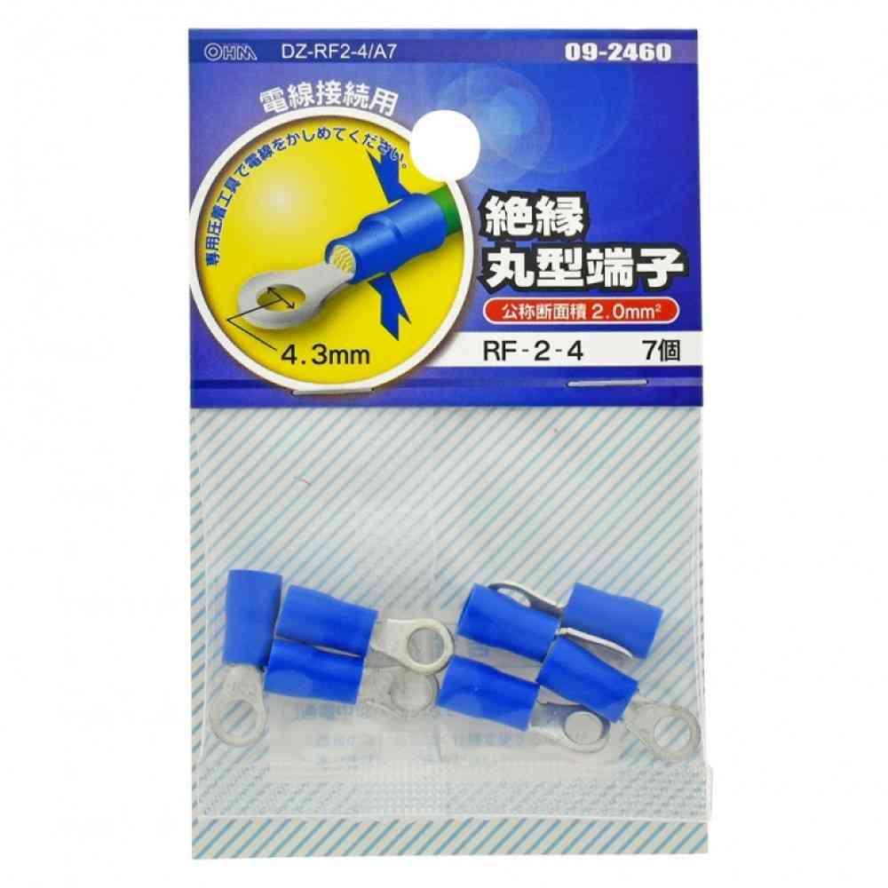 Ohm Electric Insulated Round Terminal RF-2-4 DZ-RF2-4/A7 (7 pieces)