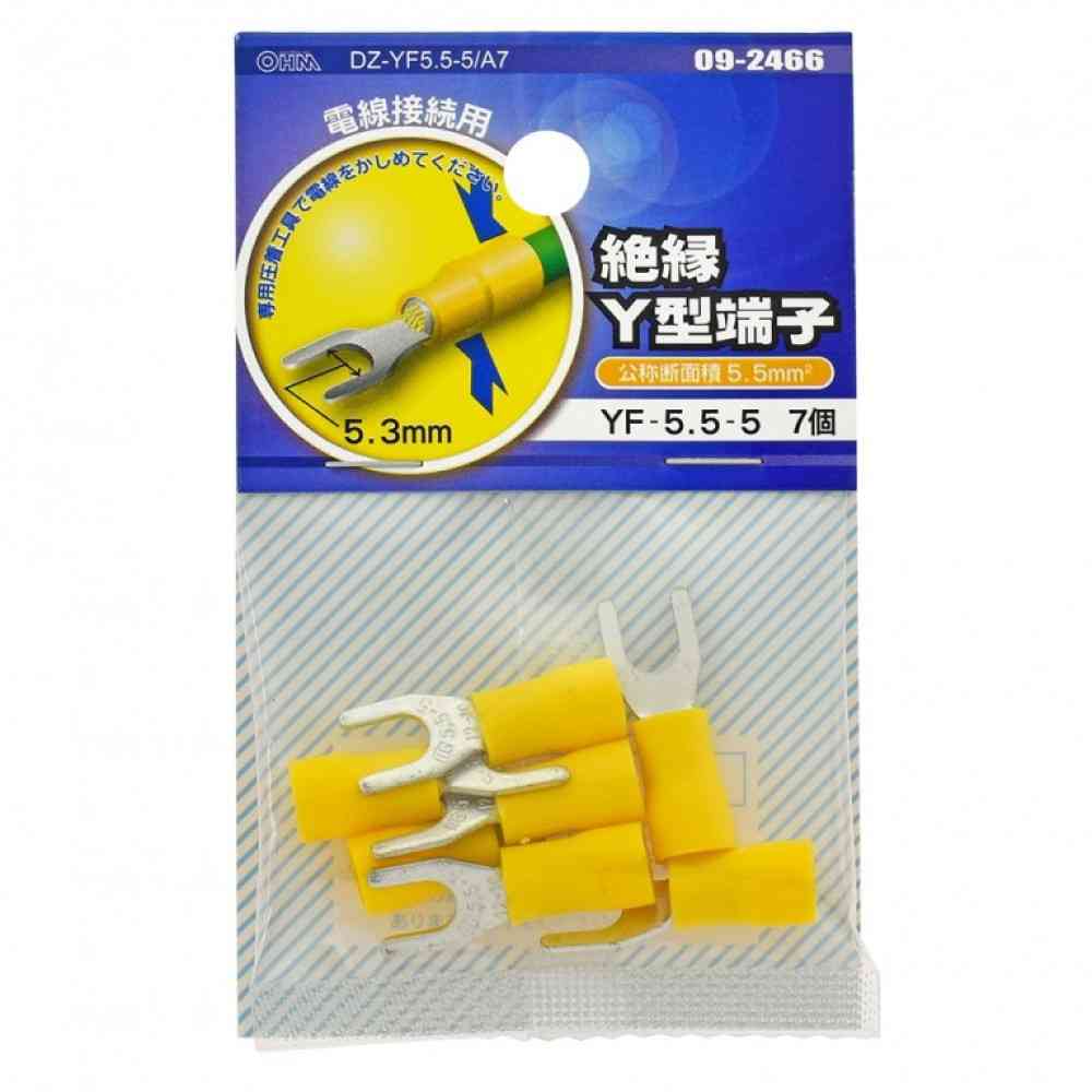 Ohm Electric Insulated Y Terminal YF-5.5-5 DZ-YF5.5-5/A7 (7 pieces)