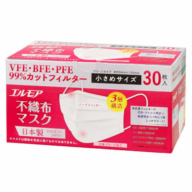 Elmore Japan Made Non-Woven Mask Small 30 Pieces