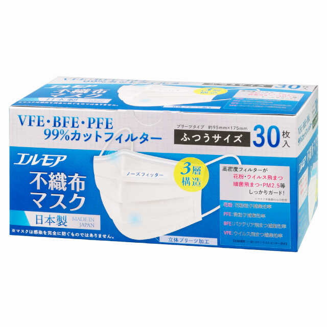 Elmore Made in Japan Non-Woven Mask (Regular, 30 pieces)