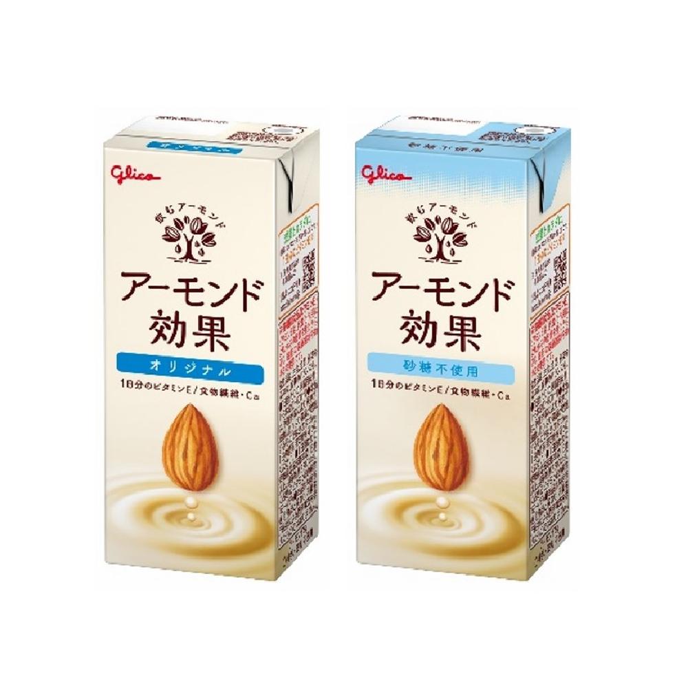 Glico Almond Effect Original 200ml [12 Bottles Set] + Almond Effect No Sugar Added 200ml [12 Bottles Set]
