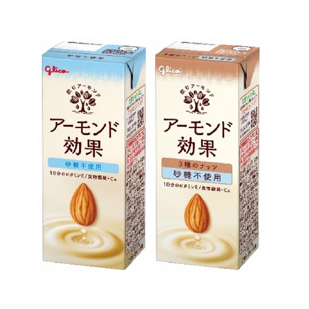 Glico Almond Effect Sugar-Free 200ml [12-Pack] + 3 Nut Mix Sugar-Free 200ml [12-Pack]