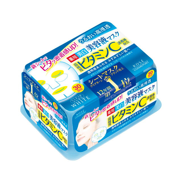 Kose Cosmeport Clear Turn Medicinal Whitening Essence Mask (Vitamin C) 30 Sheets