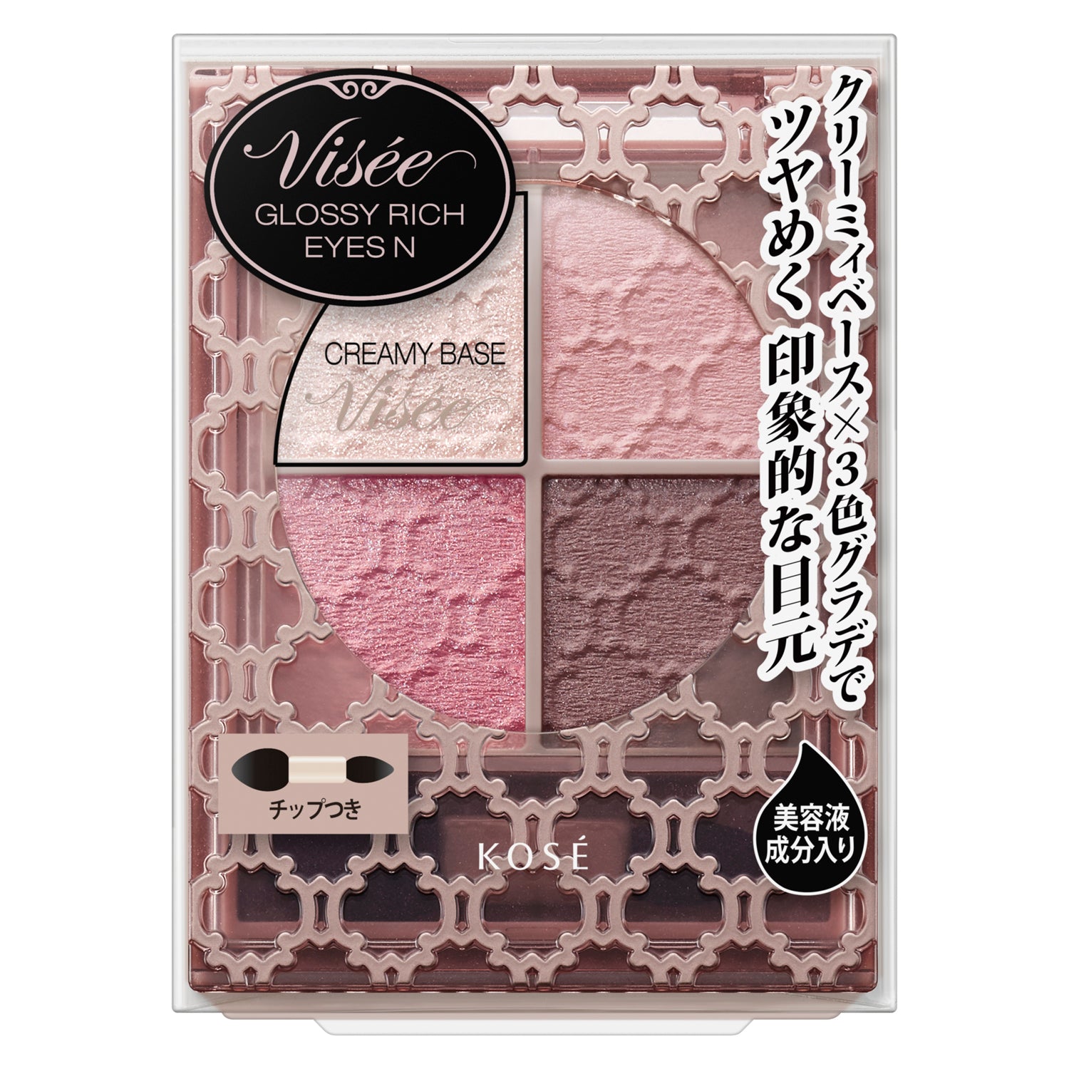 Kose Visee Lisse Glossy Rich Eyes N PK-4 Mauve Pink