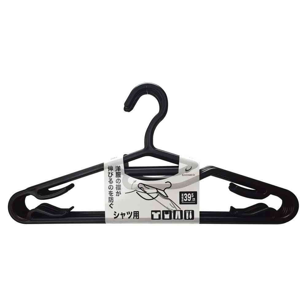 Shinko Hanger Reverse Shirt Hanger Black 10-Pack