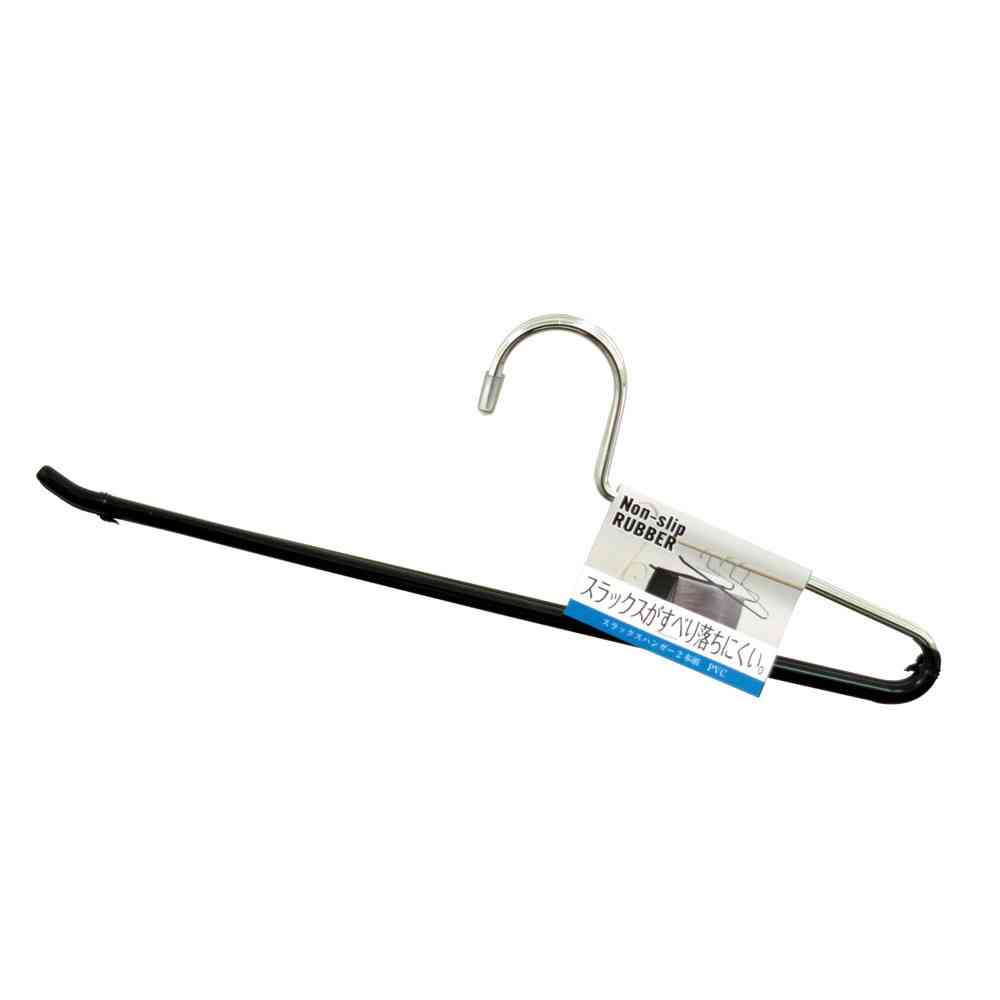 Shinko Hanger Non-Slip Hanger Slacks Hanger PVC Black 2-Pack
