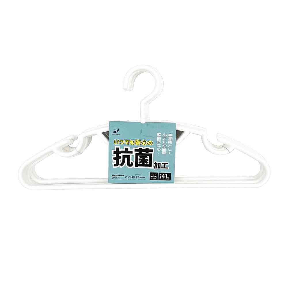 Shinko Hanger Antibacterial Slim Hanger Set White 10-Pack