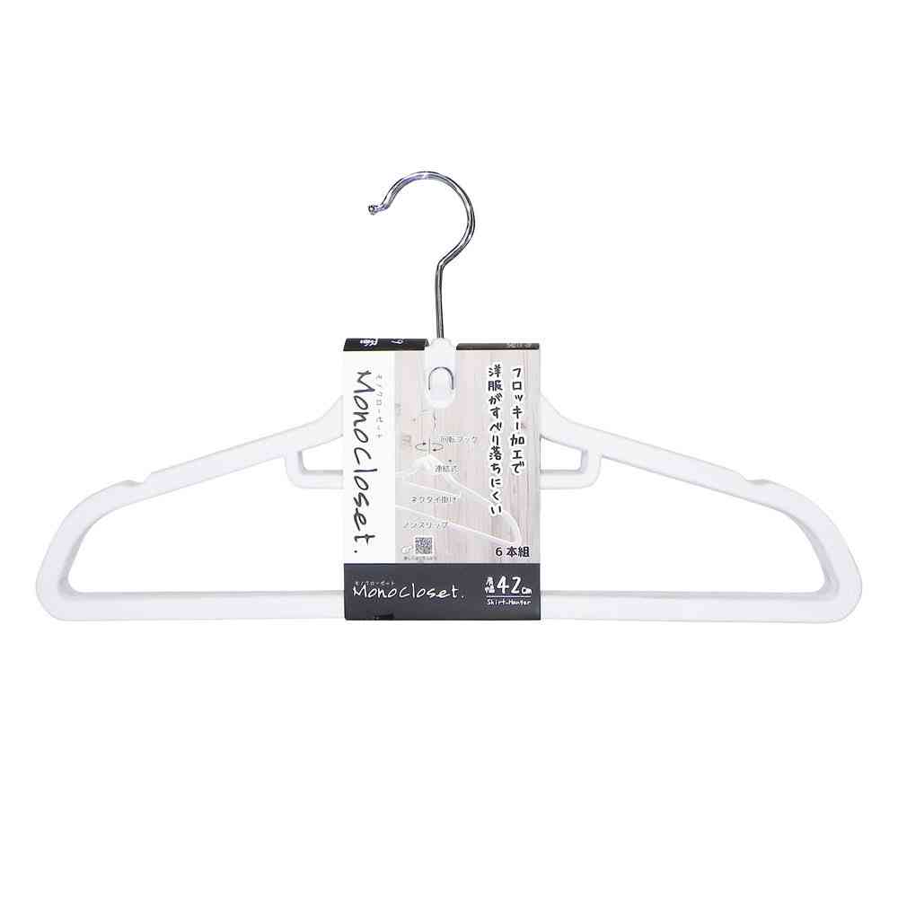 Shinko Hanger Mono Closet Shirt Hanger Flocked White (6 pieces)
