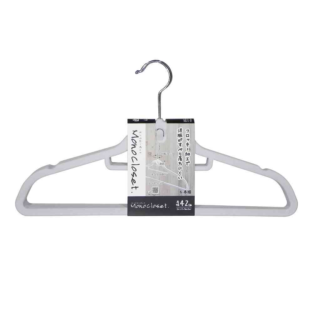 Shinko Hanger Mono Closet Shirt Hanger Flocked Gray (6 pieces)