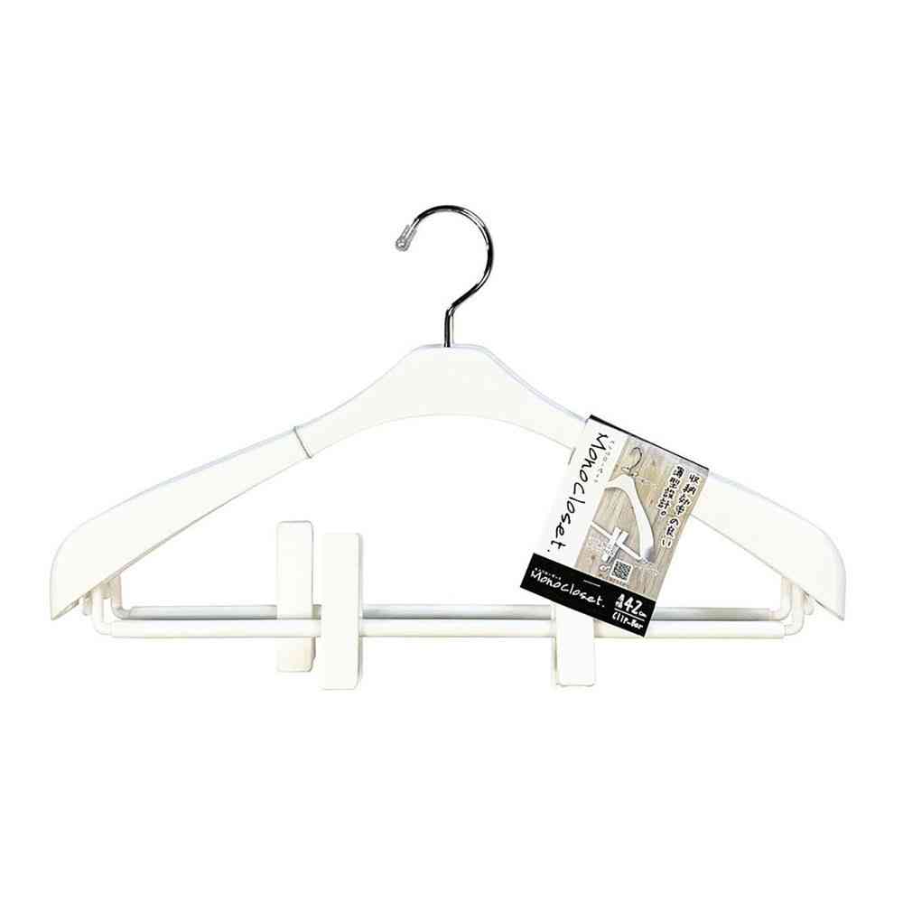 Shinko Hanger Mono Closet Suit Hanger Slim Clip White 2-Pack