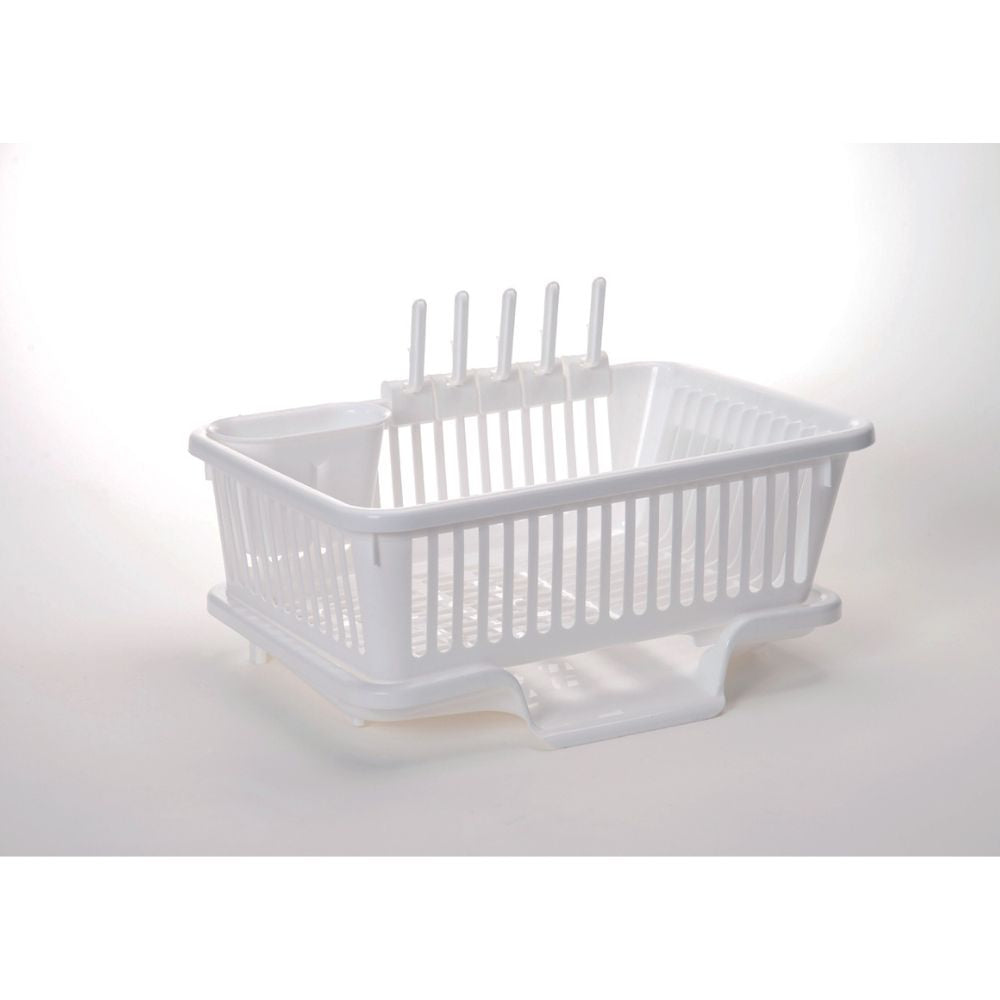 Sanko Plastic Dish Rack Drainer Flow White