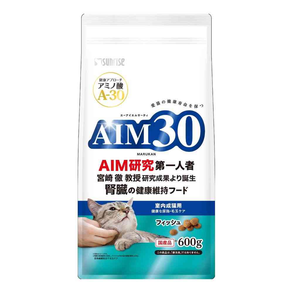 Marukan AIM30 Indoor Adult Cat Healthy Urinary Tract & Hairball Care Fish 600g