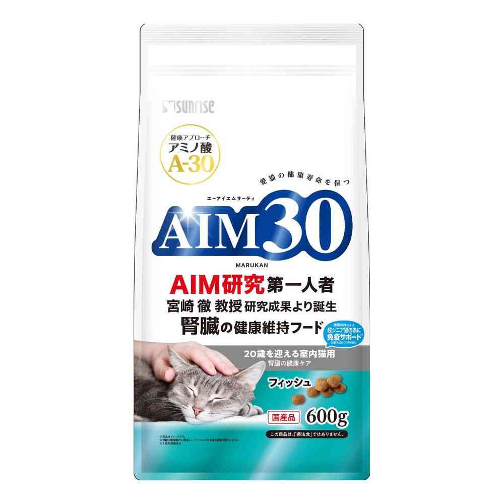 Marukan AIM30 Indoor Cat Kidney Health Care Fish Flavor for Cats 20 Years and Older 600g
