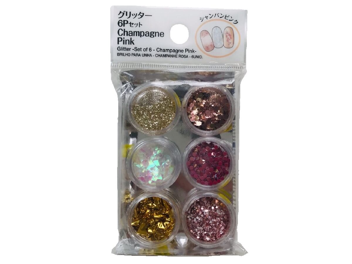 Glitter (6-Piece Set, Champagne Pink)