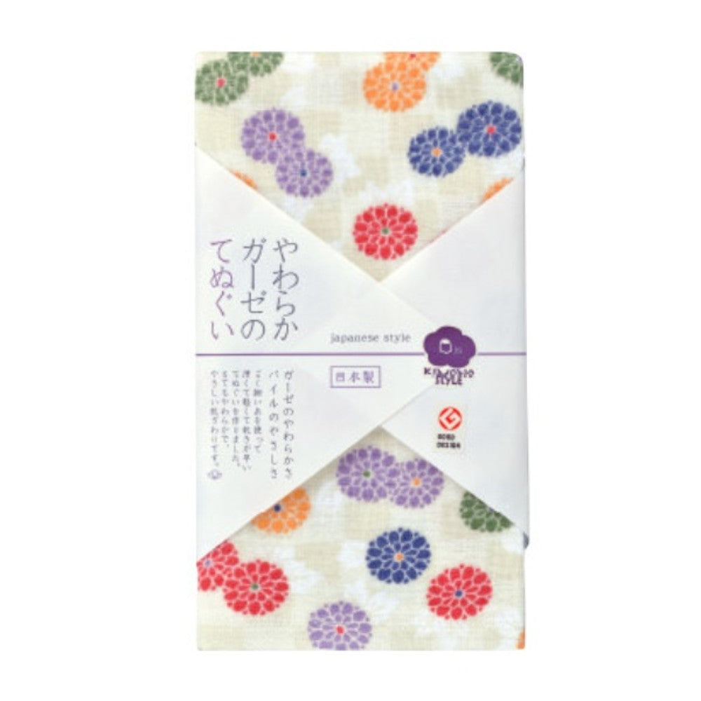 Nissen Shoko Japanese Style Komon Kiku Tenugui (1 Piece)