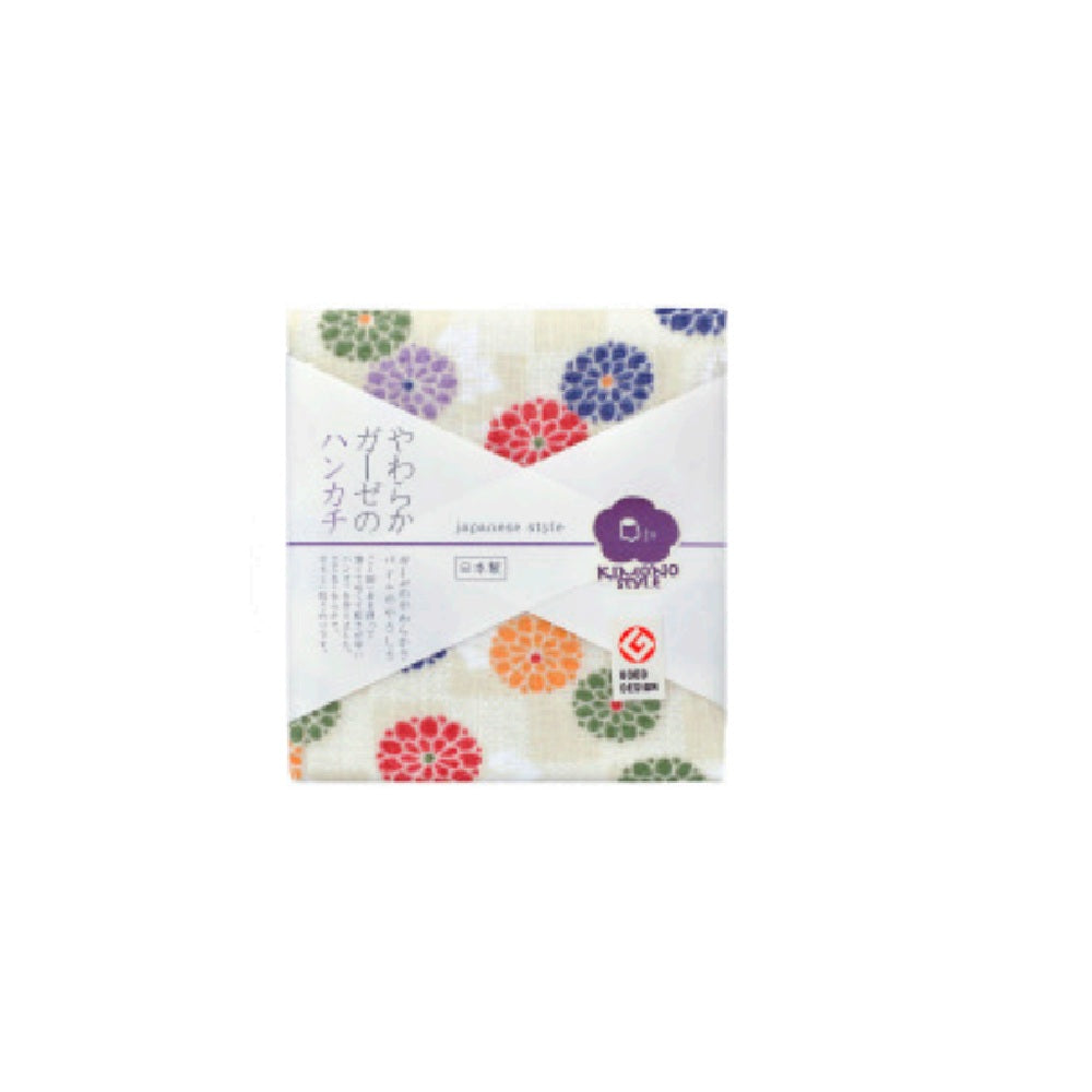 Nissen Shoko Japanese Style Komon Kiku Handkerchief (1 Piece)