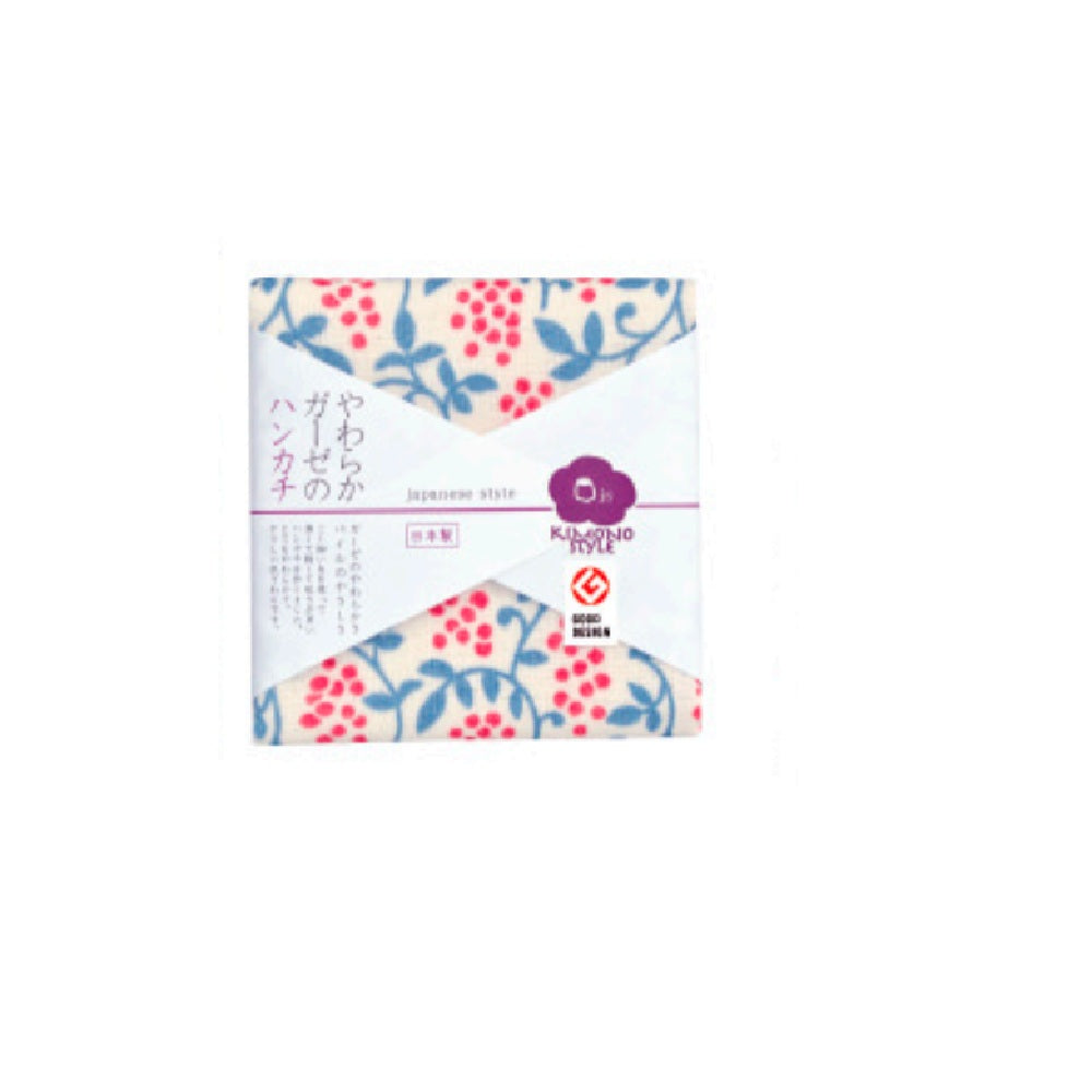 Nissen Shoko Japanese Style Fruits and Vines Handkerchief