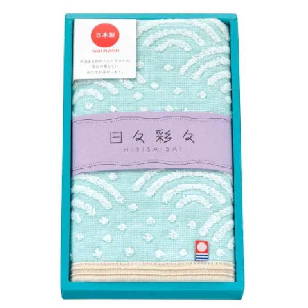 Nissen Shoko Hibi Irodori Kokoko Face Towel Blue Boxed 1 Piece
