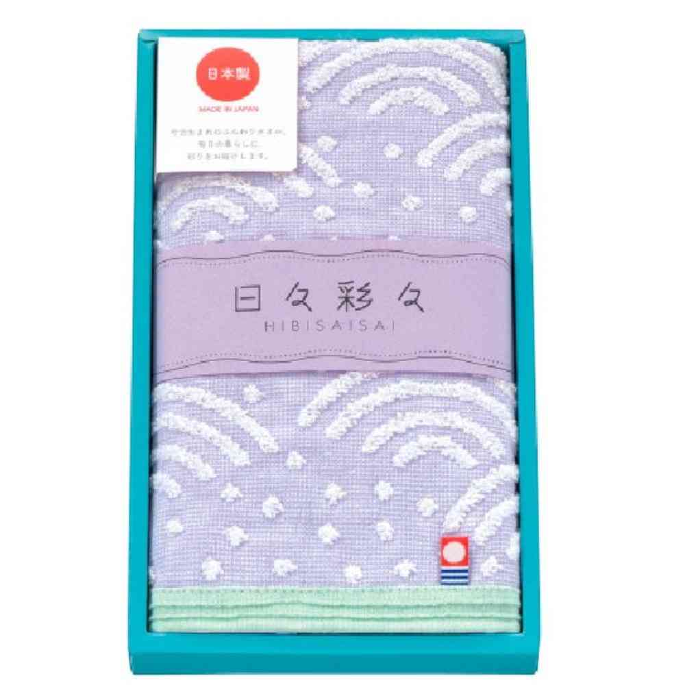 Nissen Shoko Hibi Irodori Kokoko Face Towel Violet Boxed 1 Piece