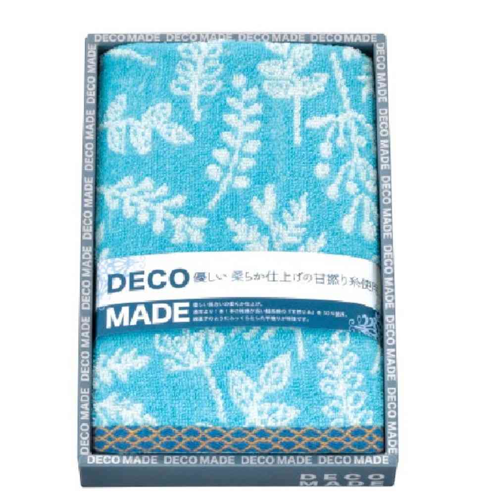 Nissen Shoko DECO MADE Rebus Face Towel Blue Boxed 1 Piece