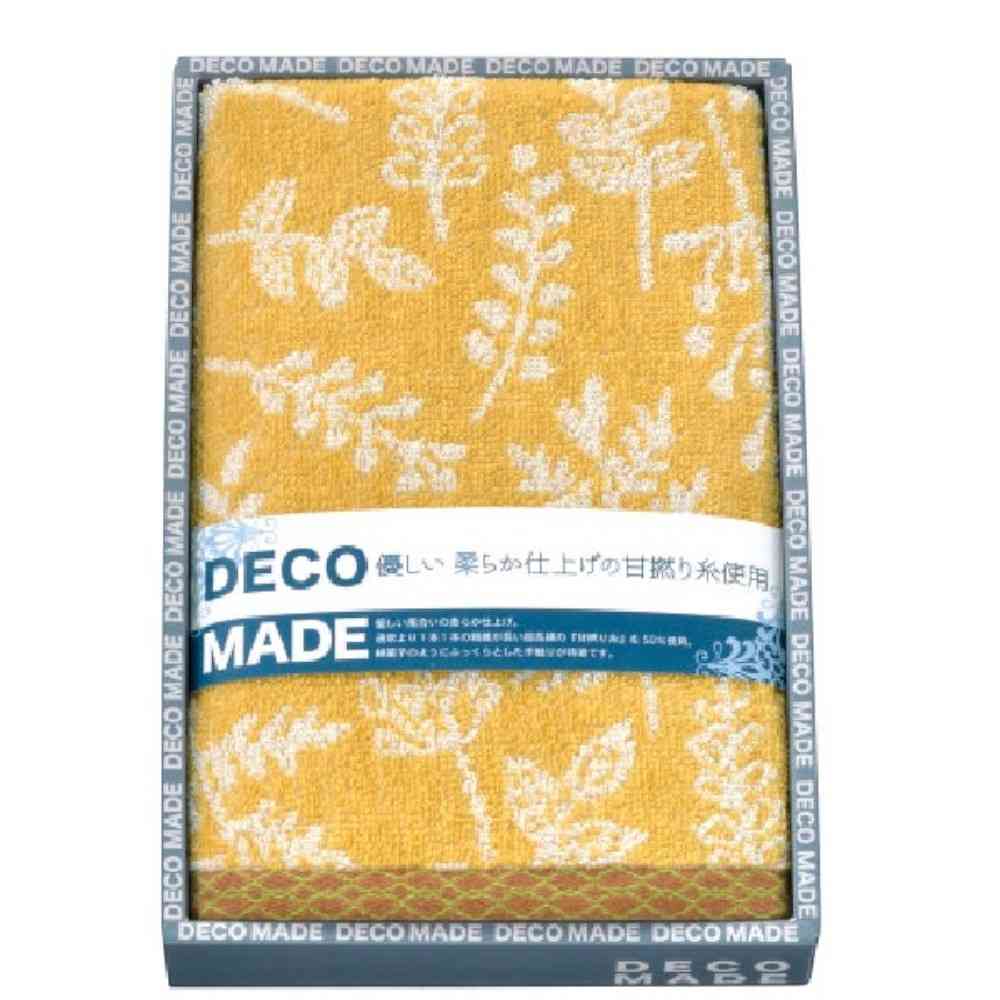 Nissen Shoko DECO MADE Rebus Face Towel Yellow Boxed 1 Piece