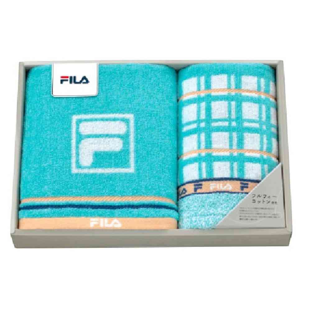 Nissen Shoko FILA Laguna Long Towel & Face Towel Set - Boxed (1 Long Towel & 1 Face Towel)