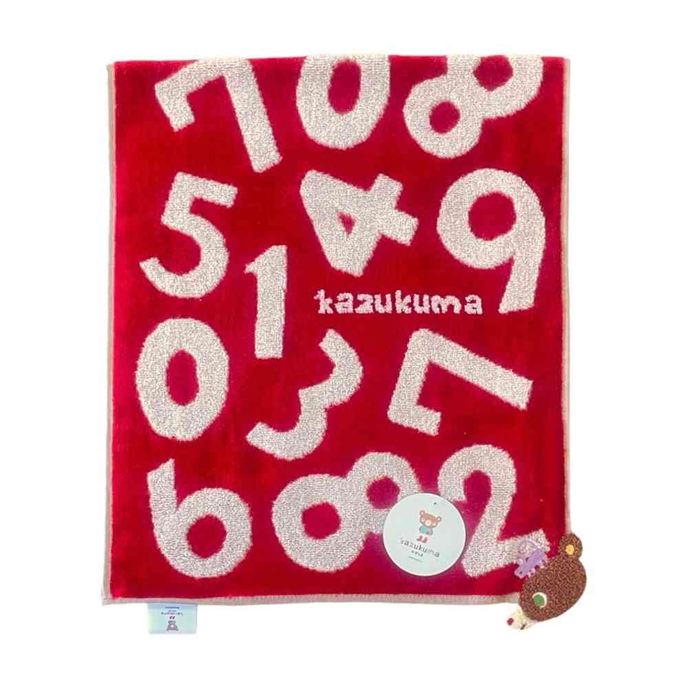 Nissen Shoko Kazukuma Patch Face Towel Red 1 Piece