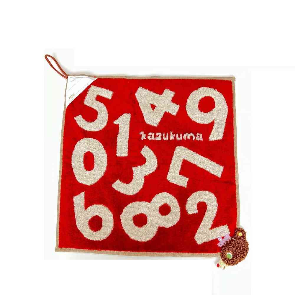 Nissen Shoko Kazukuma Patch Loop Wash Towel Red 1 Piece