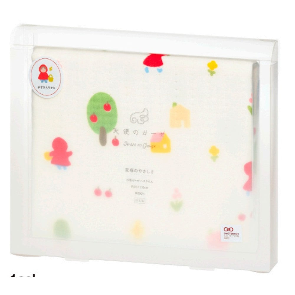 Nissen Shoko Angel Gauze Ohana Towel (Little Red Riding Hood) - Packaged Bath Towel (1 Piece)