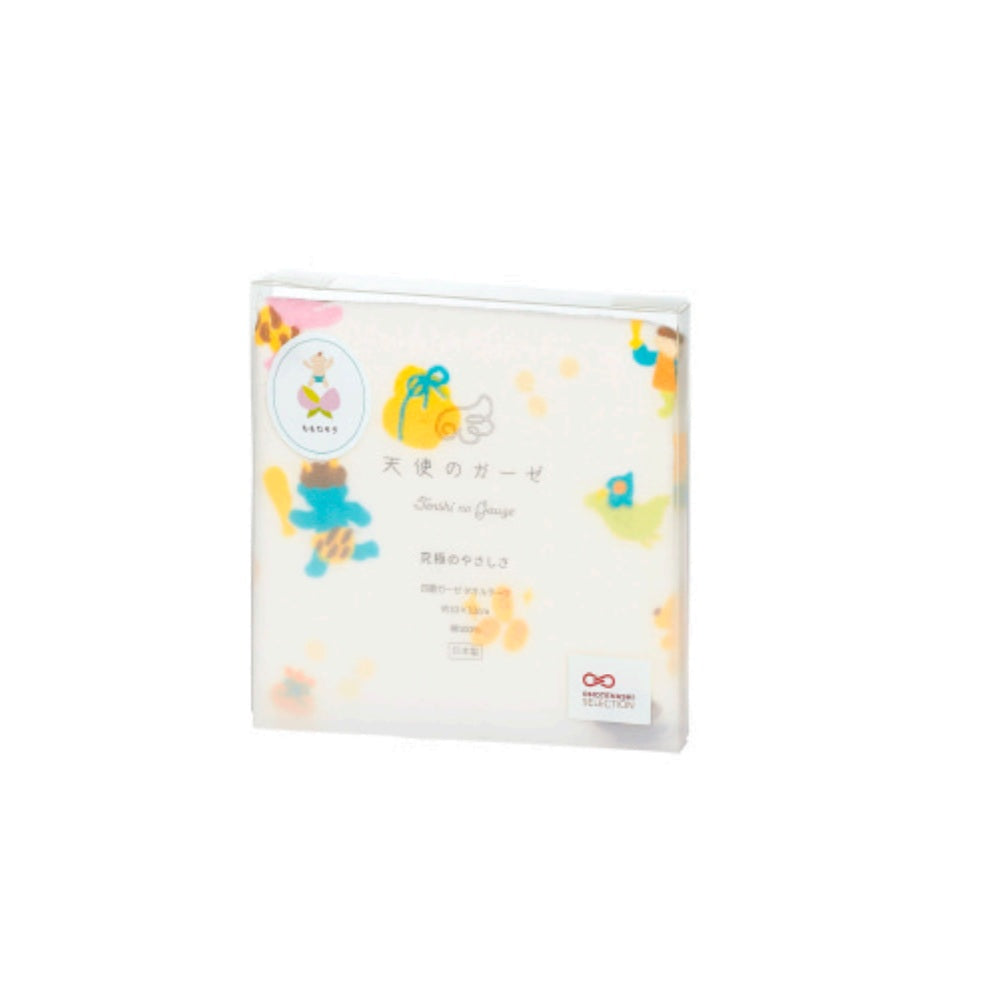 Nissen Shoko Angel Gauze Ohana Towel (Peach Boy) - Packaged Handkerchief (1 Piece)