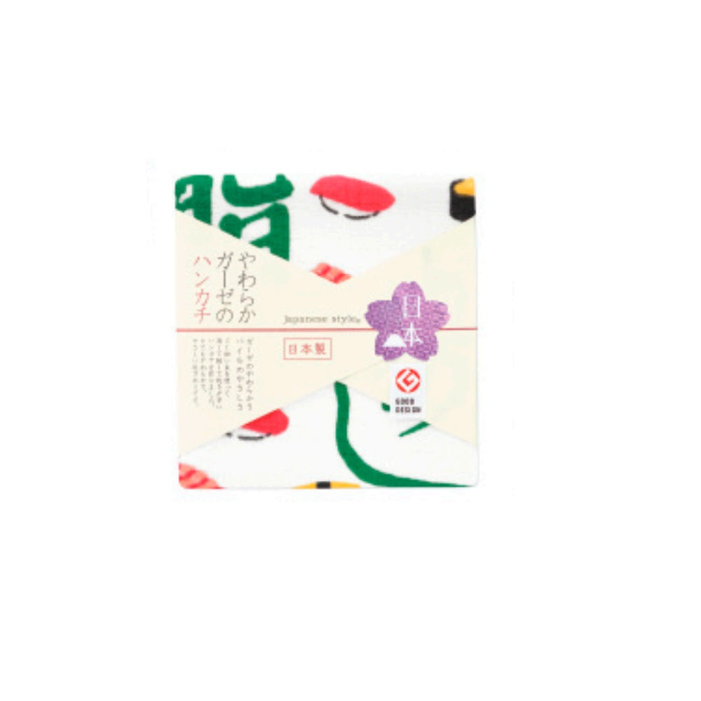 Nissen Shoko Japanese Style Kanji Sushi Handkerchief 1 Piece