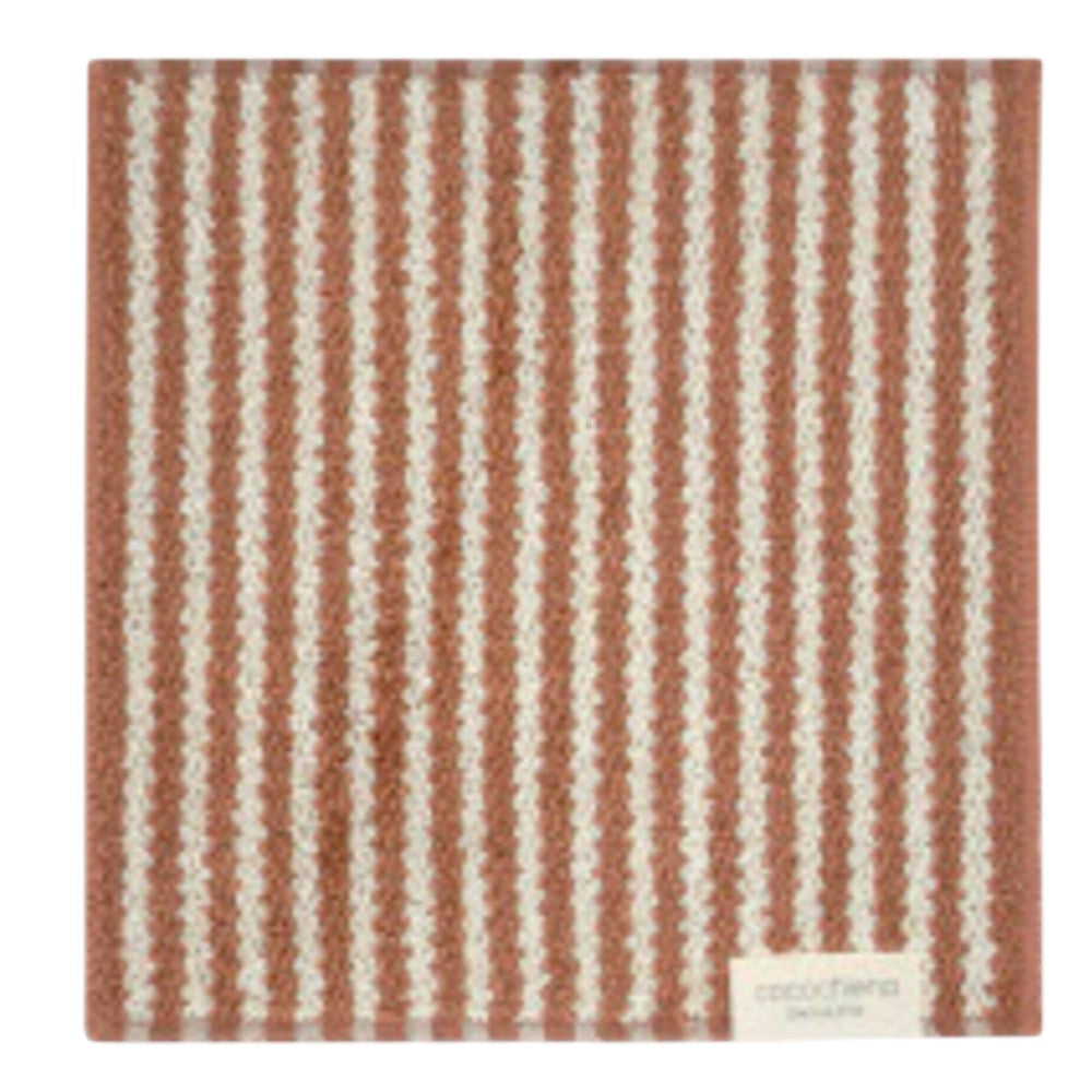 Nissen Shoko Cocochiena Line Wash Towel Brown 1 Piece