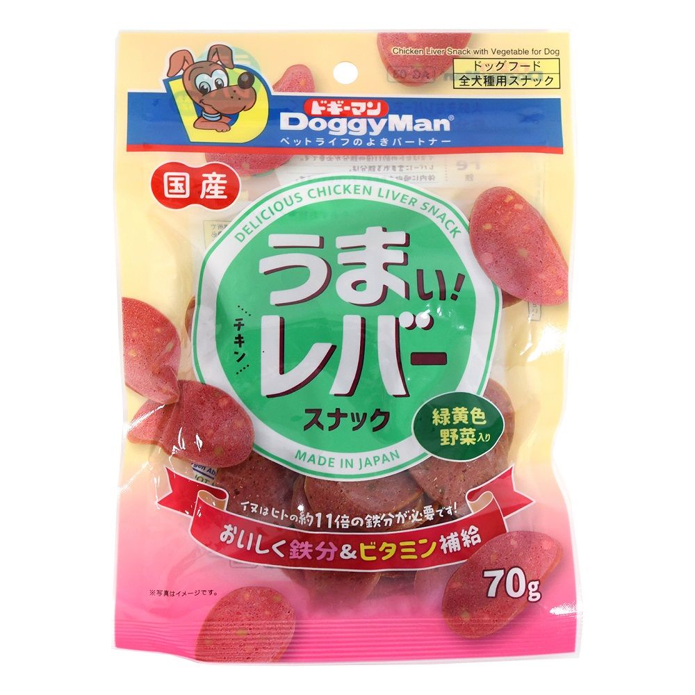 Doggy Man Delicious Liver Snack with Yellow-Green Vegetables 70g