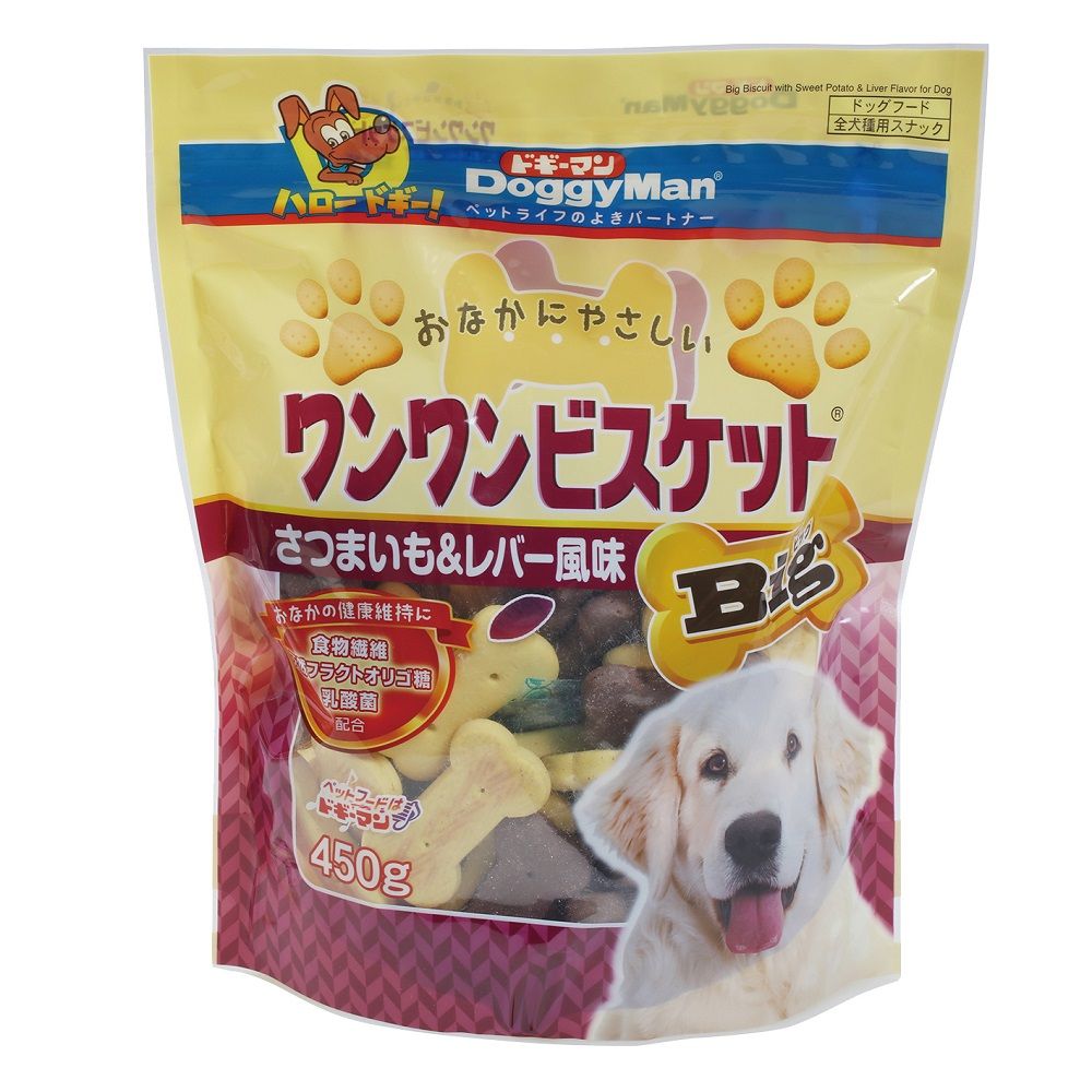 Doggy Man Gentle Dog Biscuits Big Sweet Potato & Liver Flavor 450g