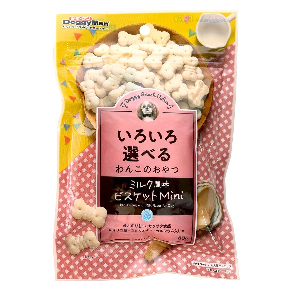Dogyman Dog Snack Value Milk Flavor Mini Biscuits 80g
