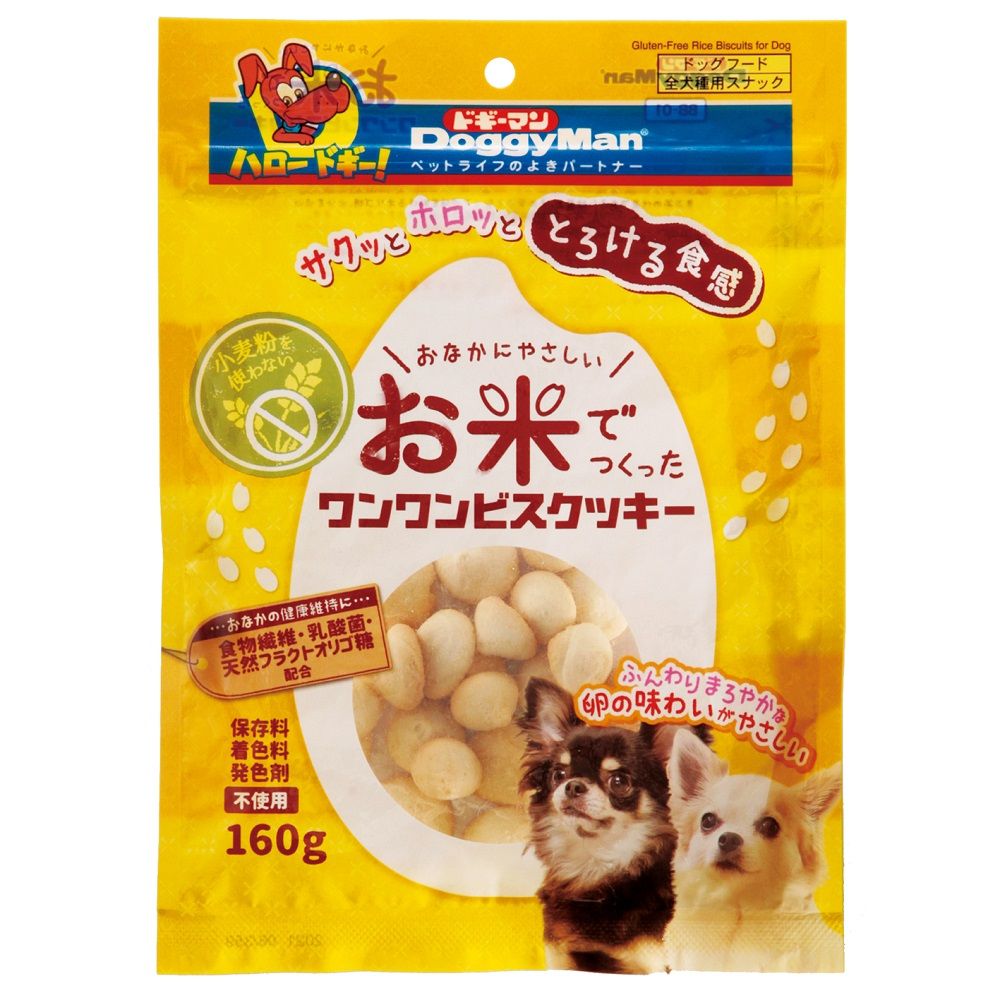 Doggy Man Rice-Based Woof Woof Biscuit Cookies 160g