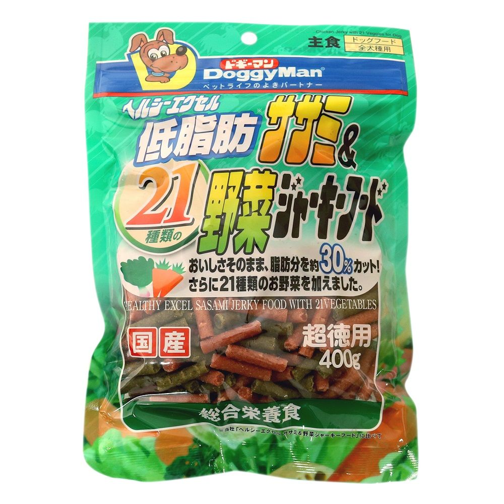 Dogyman Healthy Excel Low-Fat Chicken Breast & 21 Vegetable Jerky Food 400g
