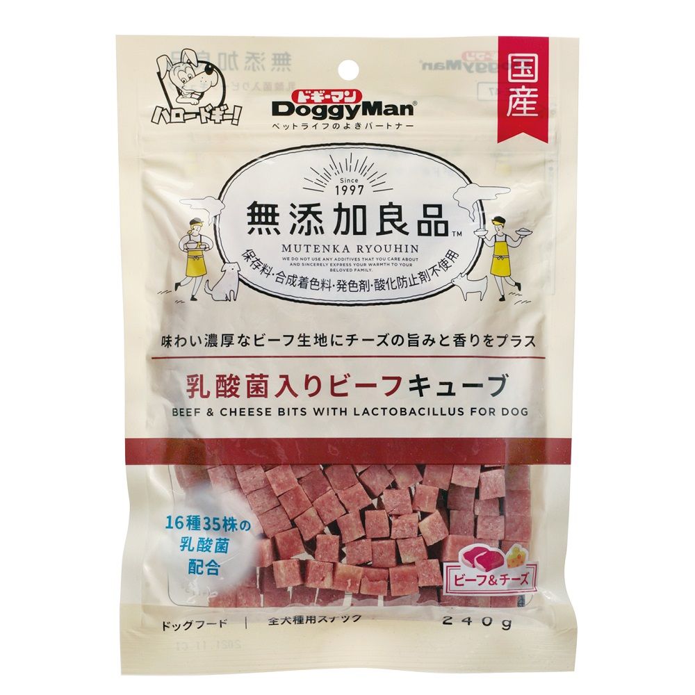 Doggy Man Additive-Free Goodness Lactic Acid Bacteria Beef Cubes 240g