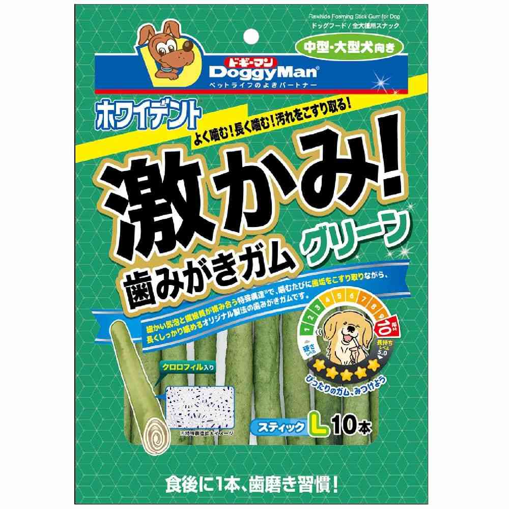 Dogyman Super Chewy Tooth Cleaning Gum Green Stick L 10 Pieces