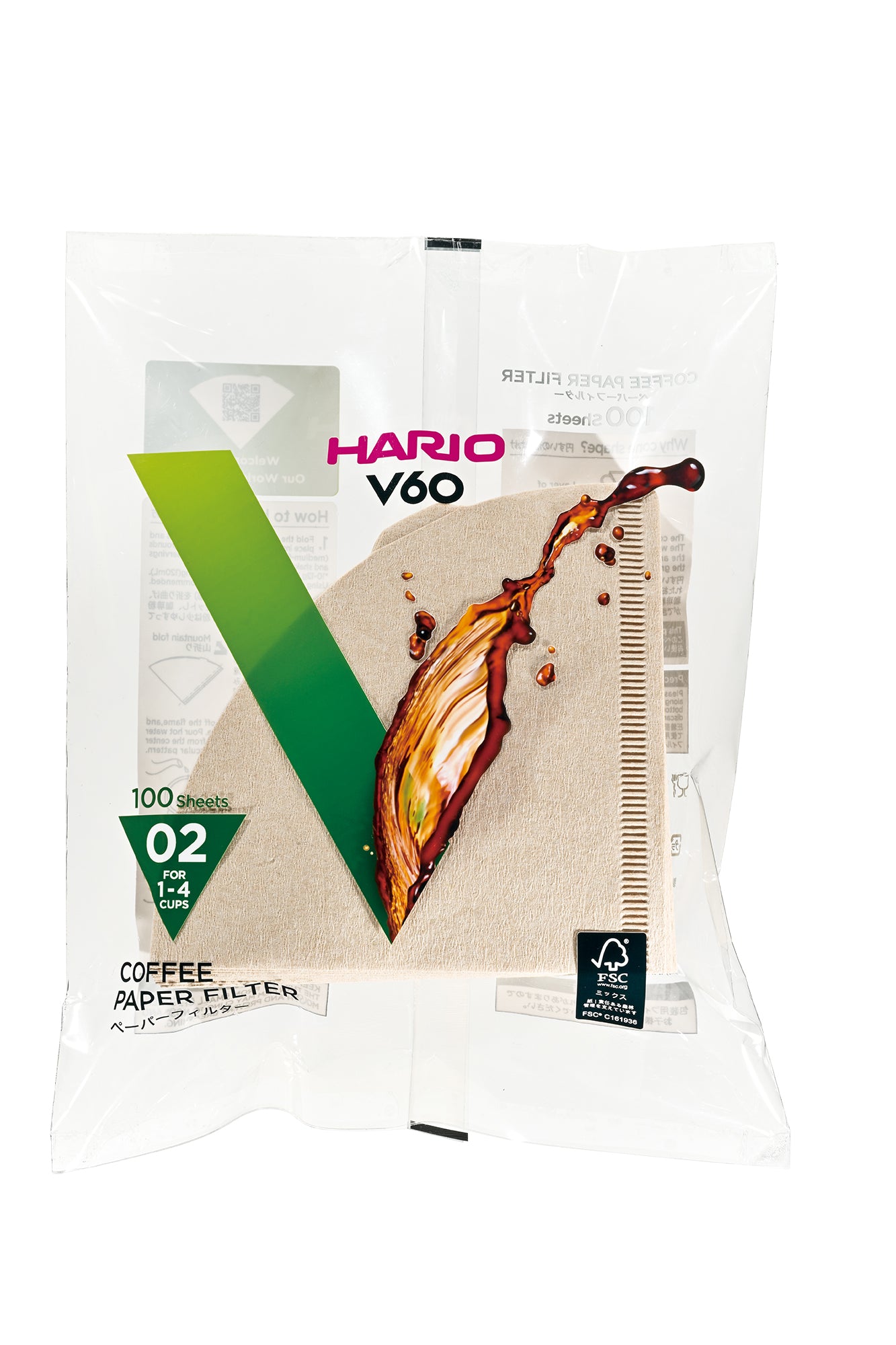 HARIO V60 Paper Filter 02M VCF-02-100M 100 Sheets