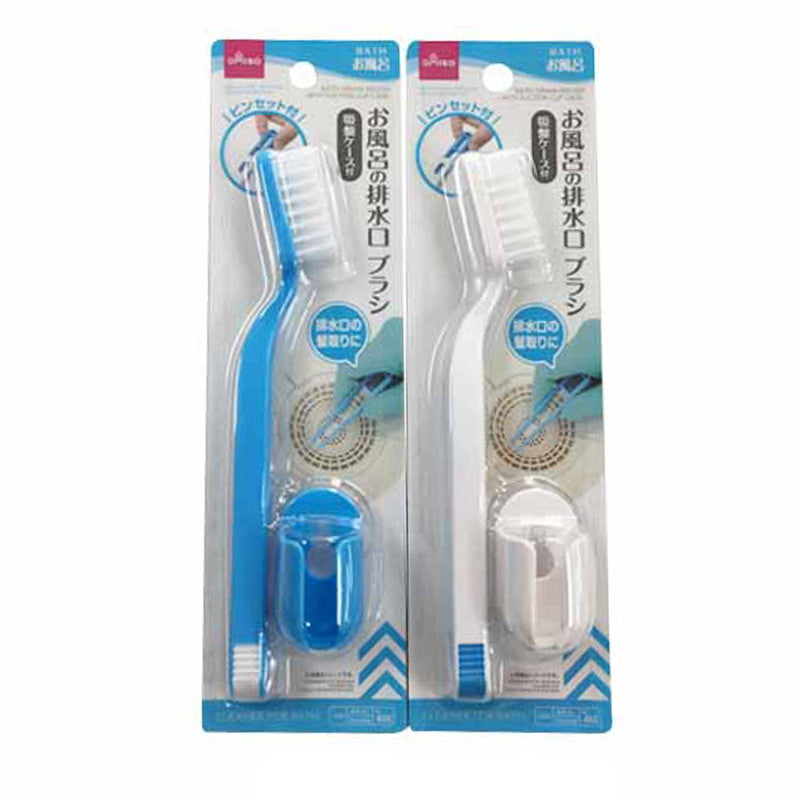 Bathroom Drain Brush (with Suction Cup Case)