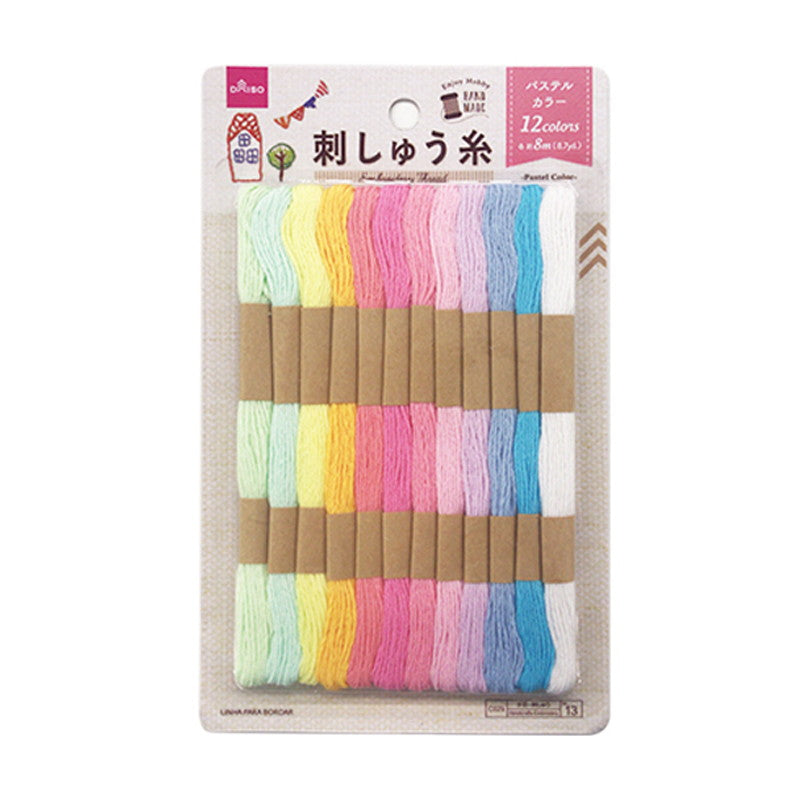 Embroidery Thread (Pastel Colors, 12 Bundles)