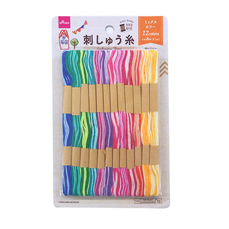 Embroidery Thread (Mixed Colors, 12 Bundles)